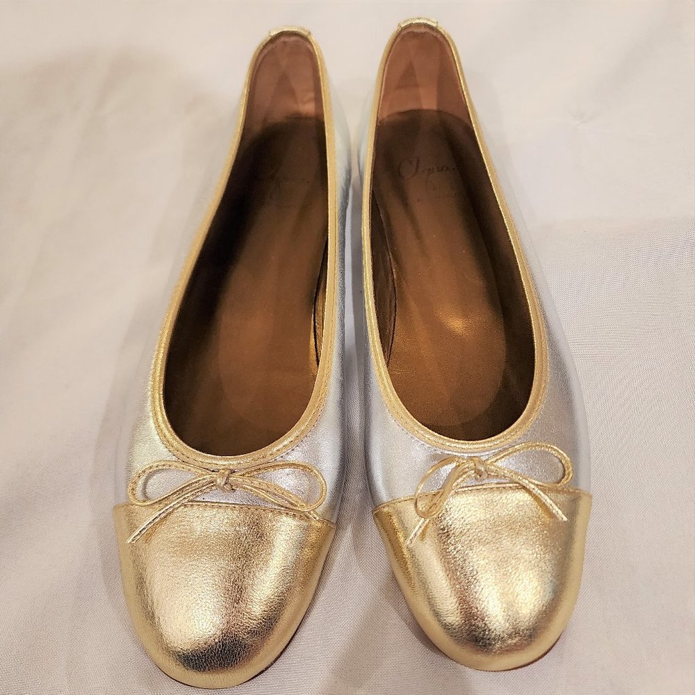 Aqua | Silver and Gold Ballet Flats NWOB